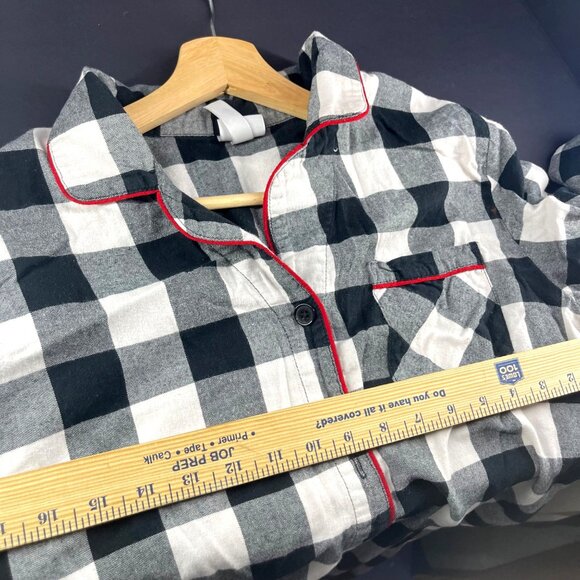 Wondershop Black & White Plaid Womens Sleepwear Shirt Dress Wondershop Size L - Picture 7 of 8